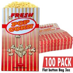 100 PACK OF 100 POPCORN BAG 3OZ / FLAG BOTTOM