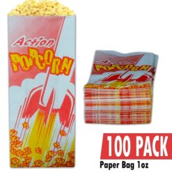 100 CASE OF 100 EMPTY 1OZ POPCORN BAGS