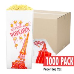 CASE OF 1000 EMPTY 2OZ POPCORN BAGS