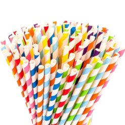 PACK OF 1000 BIODEGRADABLE PAPER STRAWS IN ASSORTED COLORS