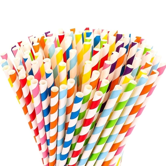 PACK OF 1000 BIODEGRADABLE PAPER STRAWS IN ASSORTED COLORS
